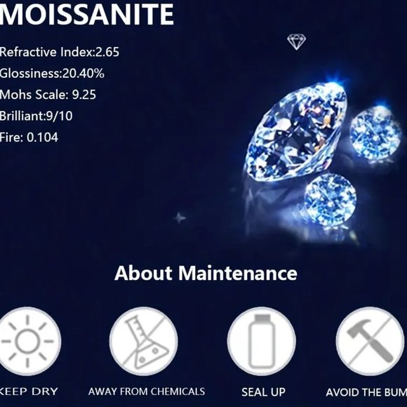 Gold 2 carat Moissanite Halo Pendant Necklace - Picture 6 of 6